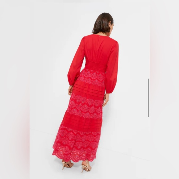 TUCKERNUCK (NWT) POMANDER PLACE - Red Eyelet Lola Maxi Dress in XXS - Picture 4 of 6